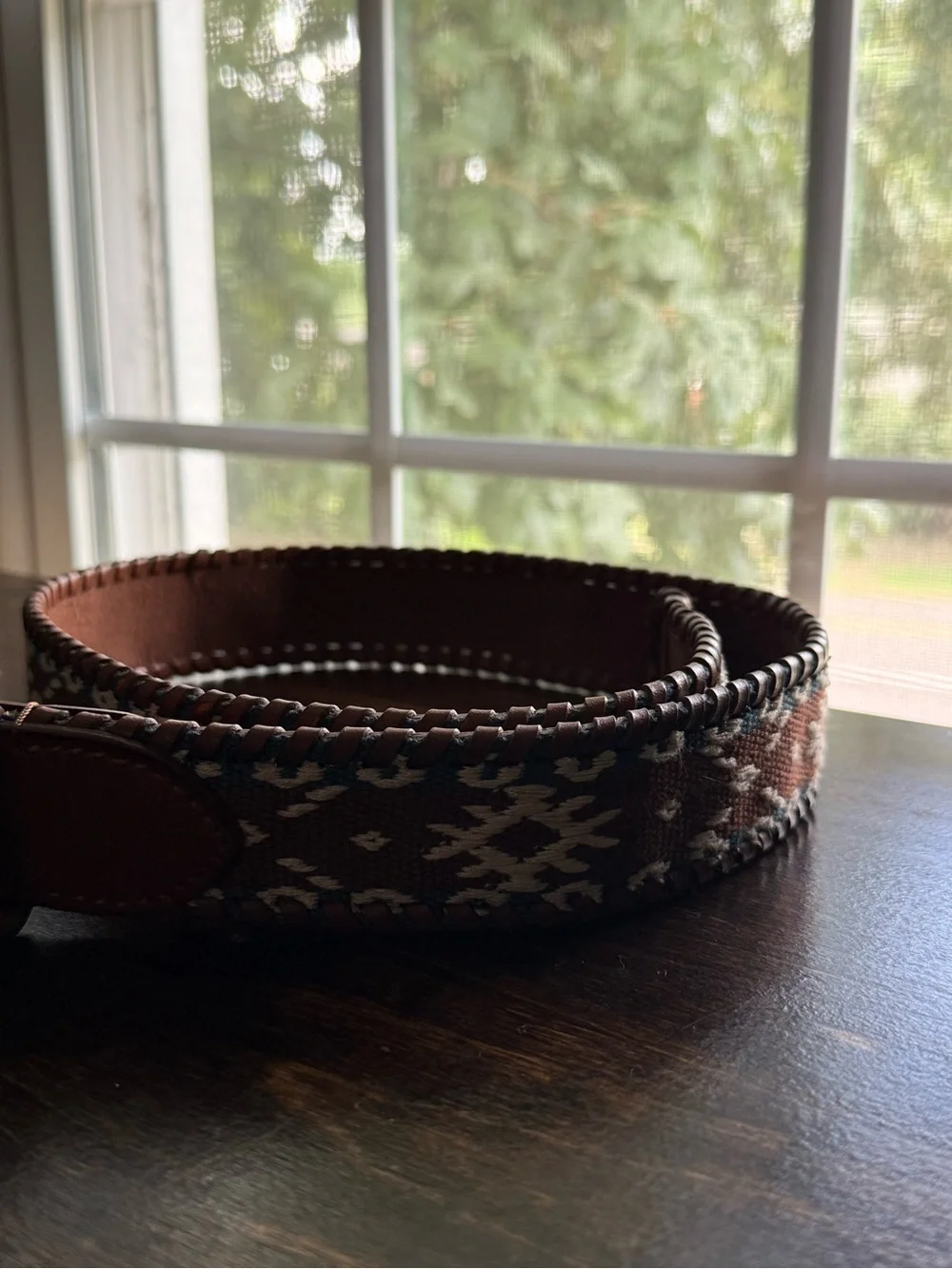 American Eagle Brown Embroidered Whipstitch Belt | Cowgirl | Boho | EUC